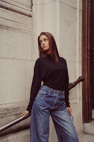 Top met lange mouwen zwart - Nora