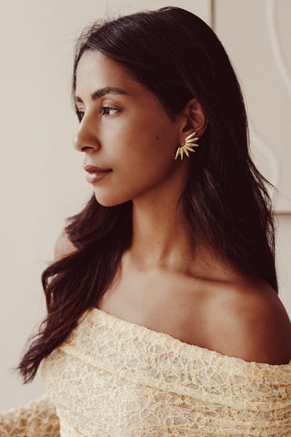 Bloem oorbellen goud - Tatiana