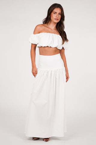 Maxi rok wijd wit - Asmara