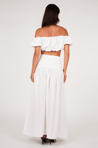 Maxi rok wijd wit - Asmara