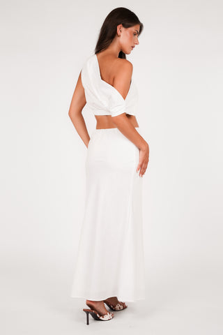 Katoenen maxi rok wit - Bonita