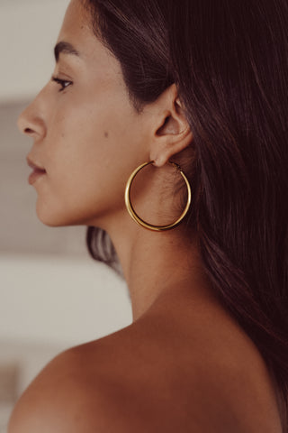 Basic creolen goud middel - Flora