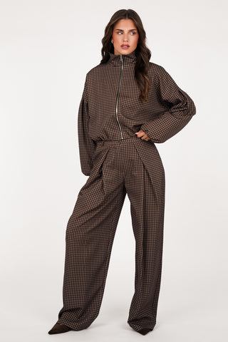 Bomberjacke mit Print braun - Mikky