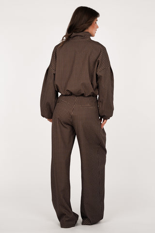 Balloon fit trousers with print brown - Nelly