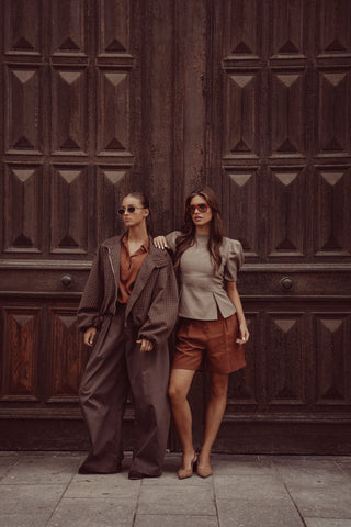 Barrel broek katoen bruin - Lara