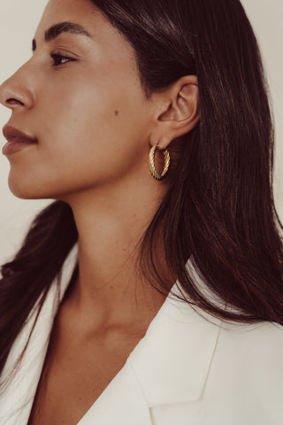 Creolen goud twist - Lunara