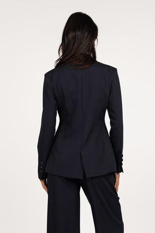 Blazer dames asymmetrisch donker blauw - Maya