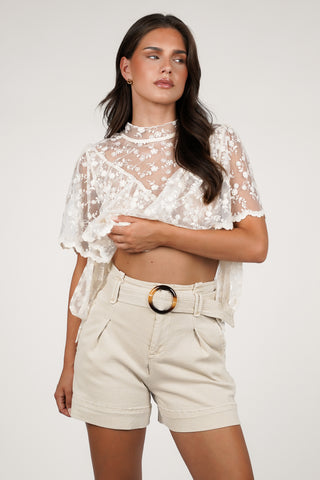 Bermuda denim short beige - Devon