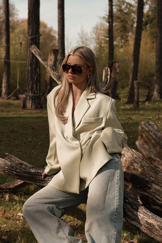 Oversized pilotenbril zwart - Alana