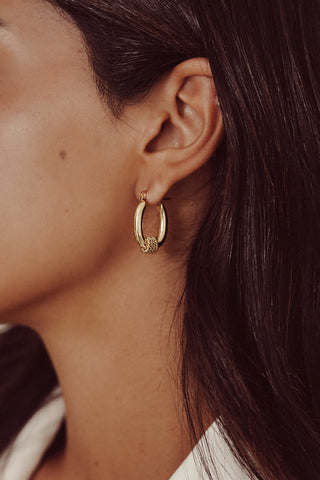 Ovale oorbellen goud middel - Lucille