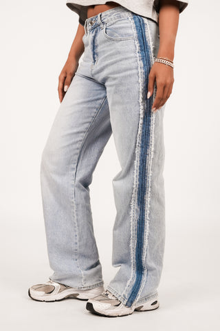 Straight leg jeans met stripe blauw - Xavi