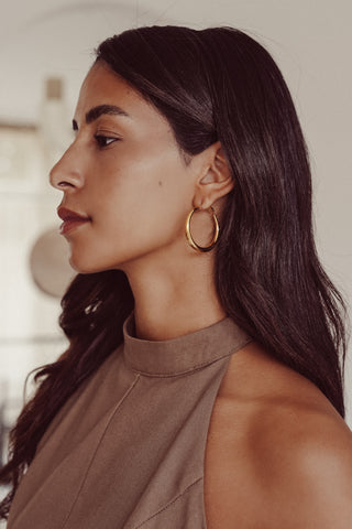Basic creolen goud klein - Flora