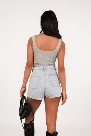 Denim skort dames licht blauw - Vicky