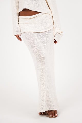 Maxi rok see-trough creme - Nadia