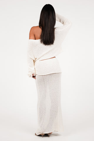One shoulder top creme - Ellis