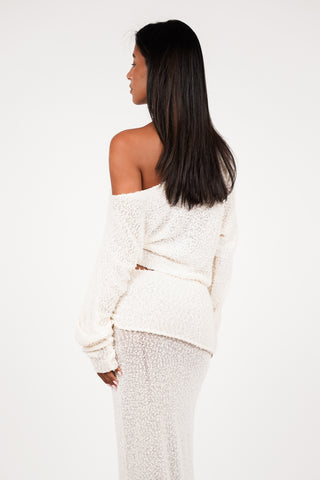 One shoulder top creme - Ellis