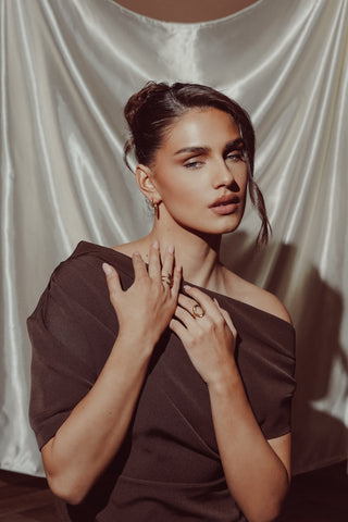 Statement ring ovaal goud - Lowan