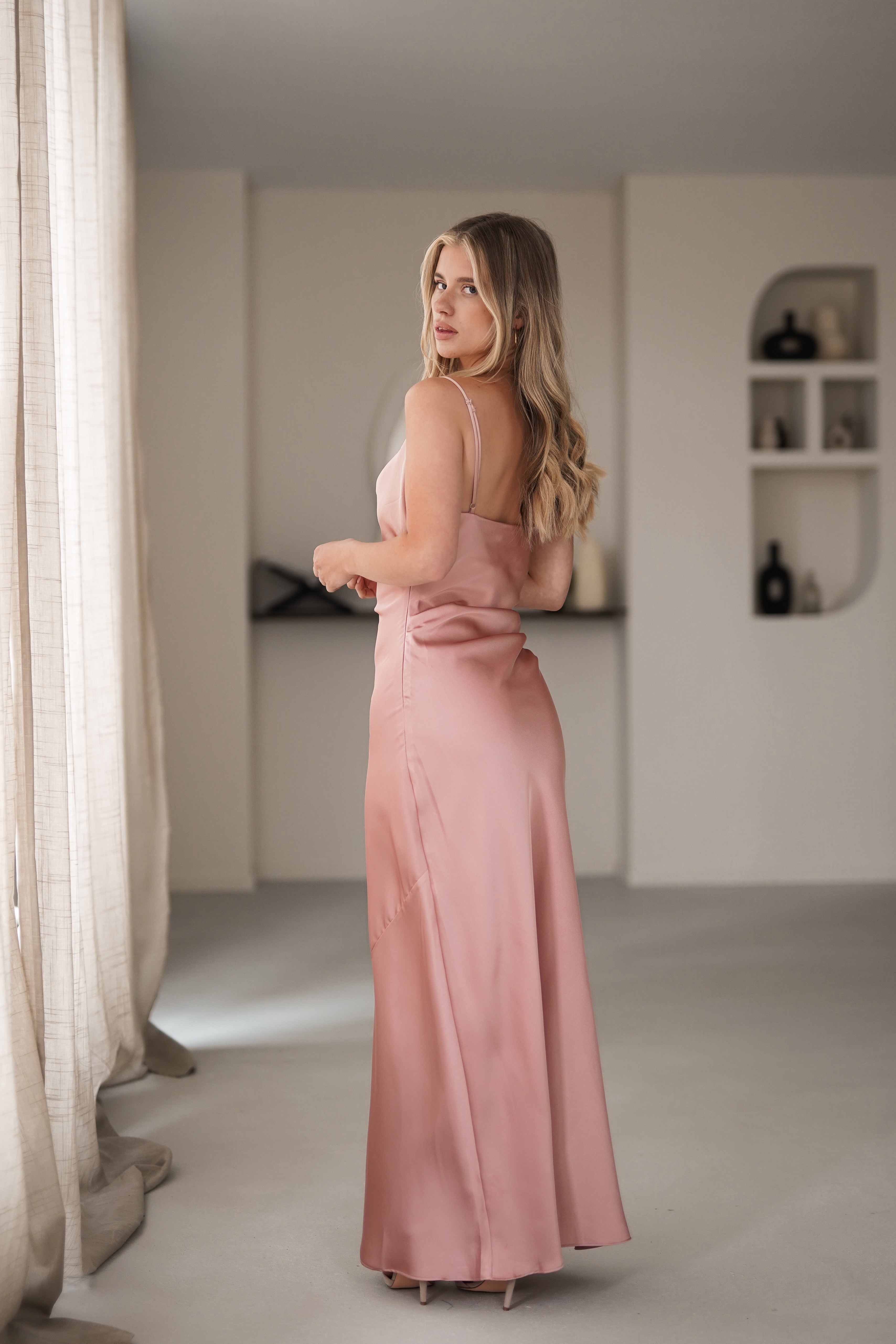 Maxi Jurk Jurk Voor Bruiloftsgast Roze Jurk Voor Bruiloft