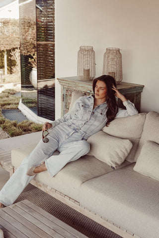 Jumpsuit denim met straight leg blauw - Jenna