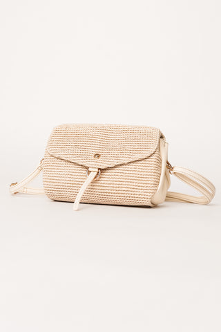 Crossbody tas met riet beige - Zaya
