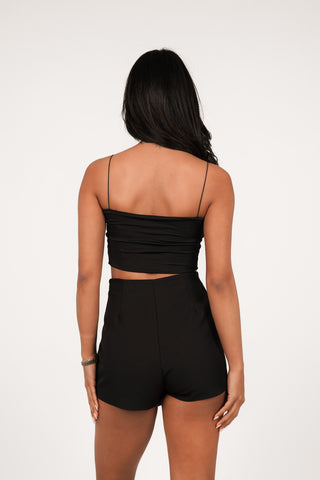 Skort dames met gouden knopen zwart - Tessy