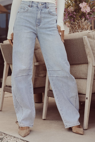 Balloon fit jeans licht blauw - Elenor