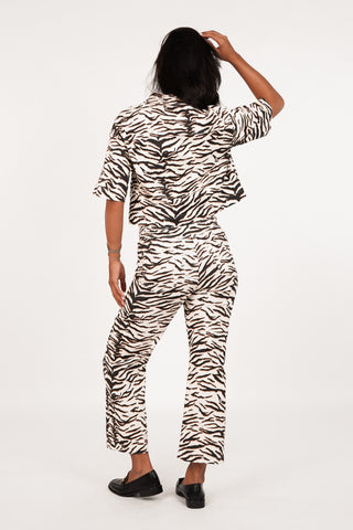 Wijde jeans met 7/8 model zebra - Pip
