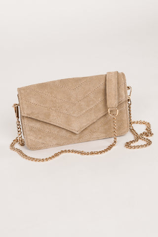 Crossbody tas suede beige - Laurie