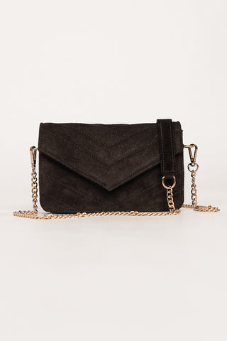 Crossbody tas suede bruin - Laurie