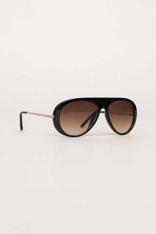 Oversized pilotenbril zwart - Alana