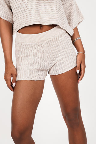 Mini short knitted beige - Avery