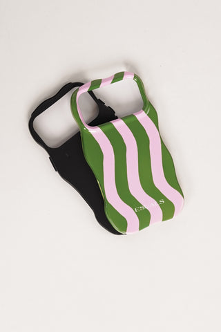 Telefoonhoesje iphone gestreept roze/groen - Lesley