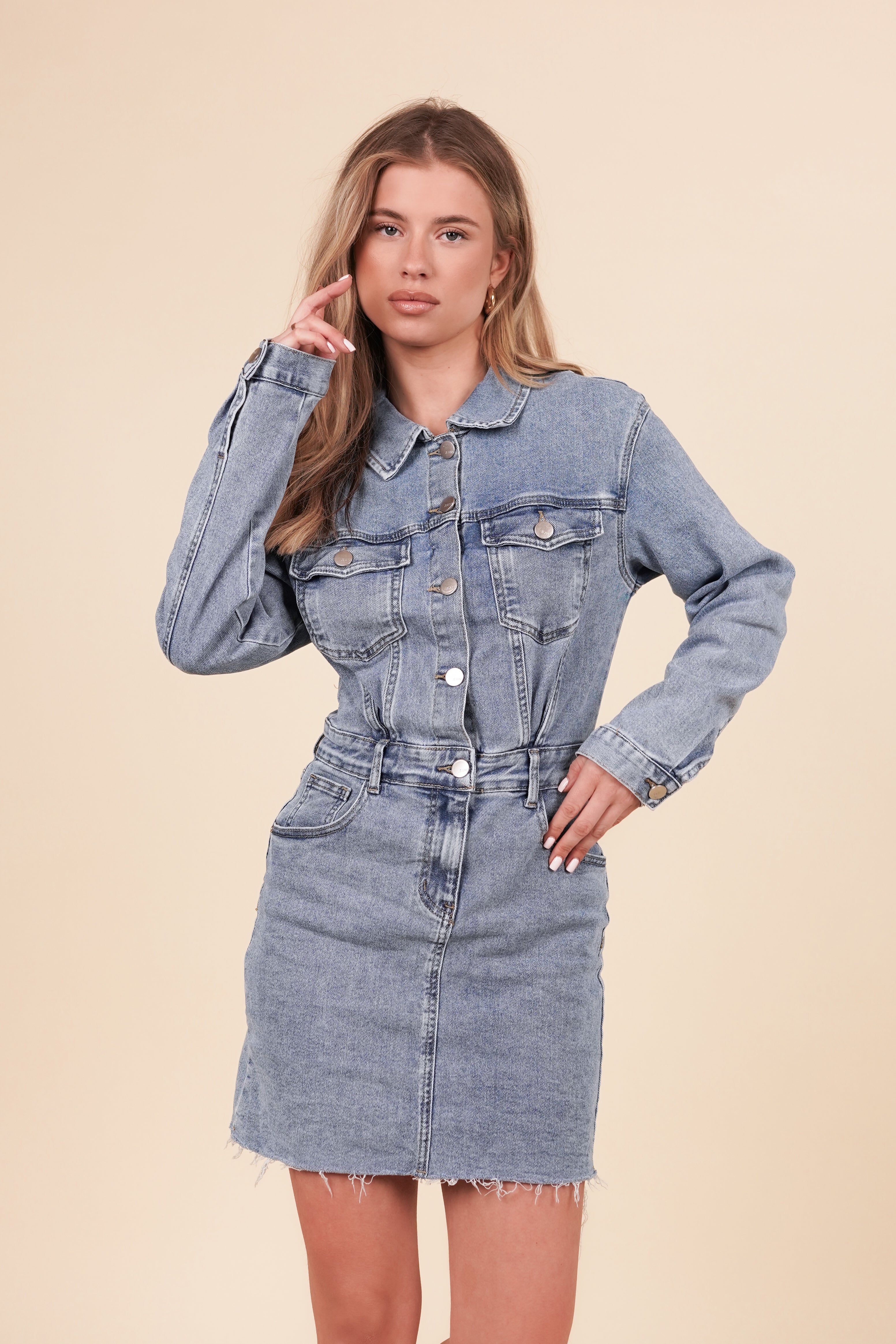 Dames Tops Kleedjes Lange Mouwen Jeans Jurken Dames Jurkje Denim
