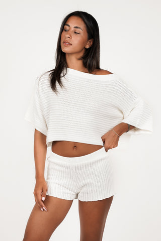 Mini short knitted wit - Avery