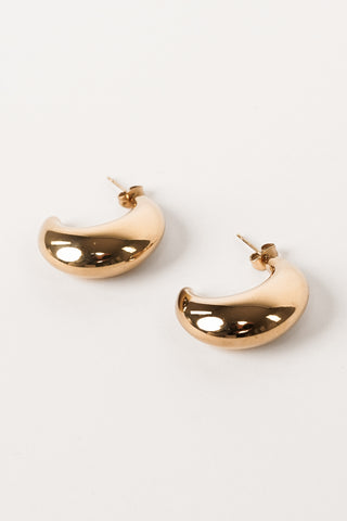 Halve maan oorbellen goud - Gitta