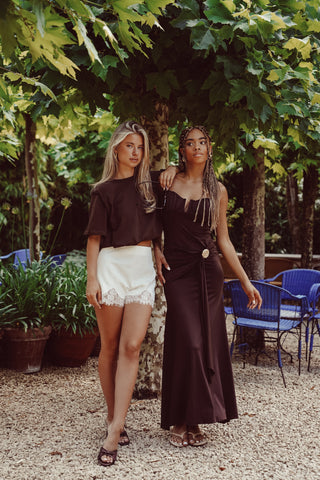 High waisted short met kant wit - Joyce