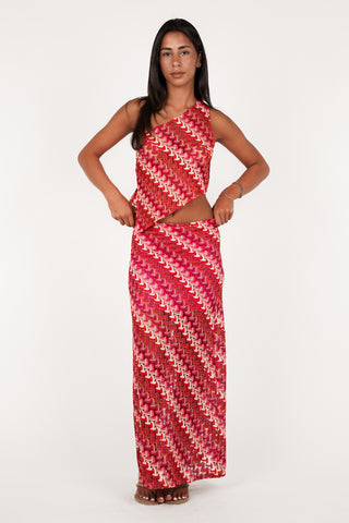 Maxi rok retro roze - Noralie