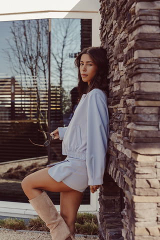 Basic skort dames blauw - Lynn