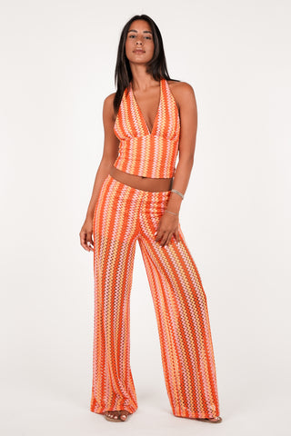 Halter top v-hals multi color - Vikky