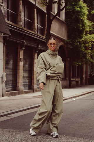 Barrel broek katoen khaki - Lara