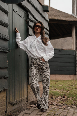 Oversized blouse wit met strik - Alaia