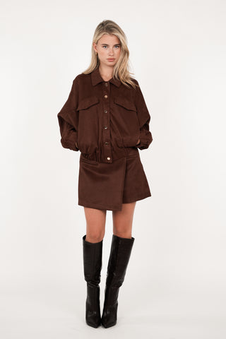 Bomber jacket suede bruin - Aylin