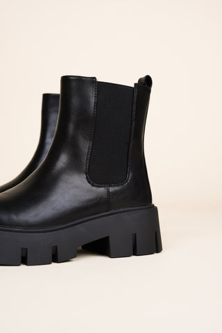 Chelsea boots met plateauzool zwart - Noa
