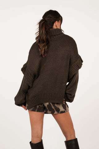 Oversized gebreide trui bruin - Alexa
