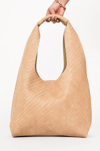 Shopper tas gevlochten camel - Bente