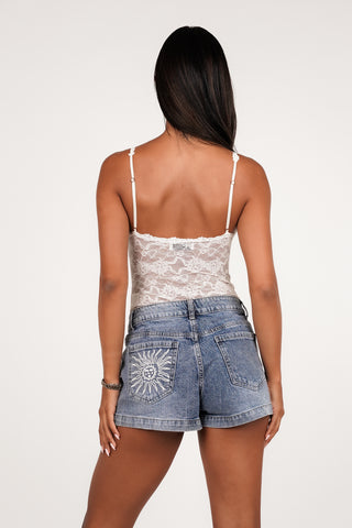 Denim short blauw met zon - Lola
