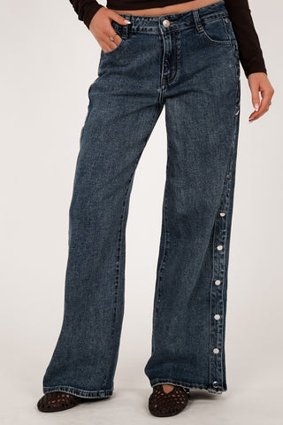 Low waist jeans with studs blue - Madelon
