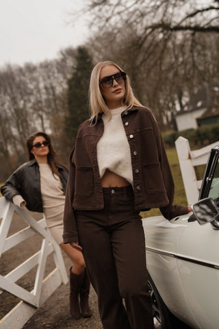 Straight leg jeans bruin - Flora