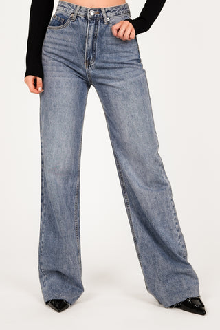 Wide leg jeans tall blauw - Devia