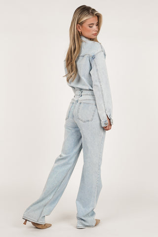 Jumpsuit denim met straight leg blauw - Jenna